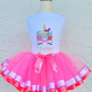 Mermaid Sea Unicorn  for party Birthday  girls . Outfit Girl